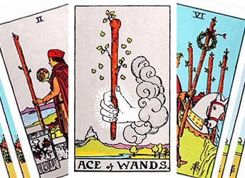Minor Arcana · Wands: From the Ace of Wands to the Ten of Wands