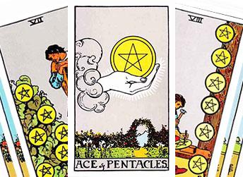 Minor Arcana · Pentacles: From the Ace of Pentacles to the Ten of Pentacles