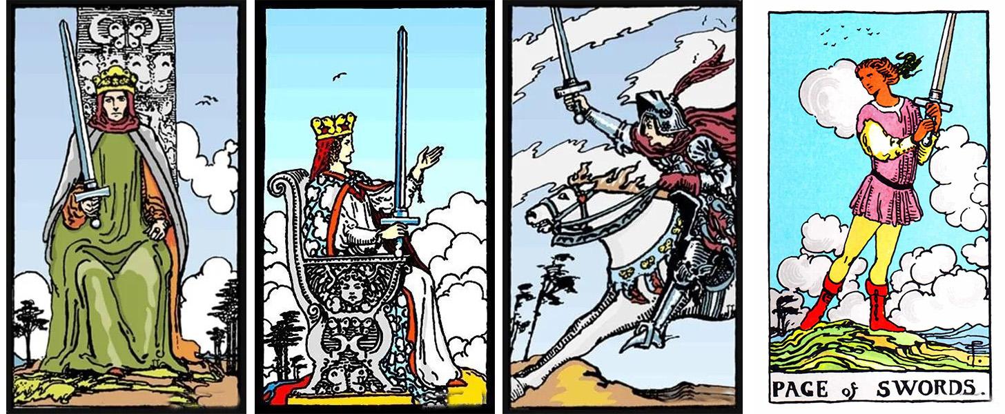 Minor Arcana · Swords: Court Cards of the Swords suit